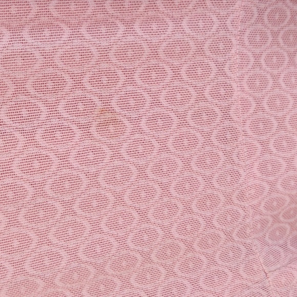 Vintage 1940s Sheer Lace Pink Evening Party Dress With Rhinestone Buttons - Picture 12 of 15